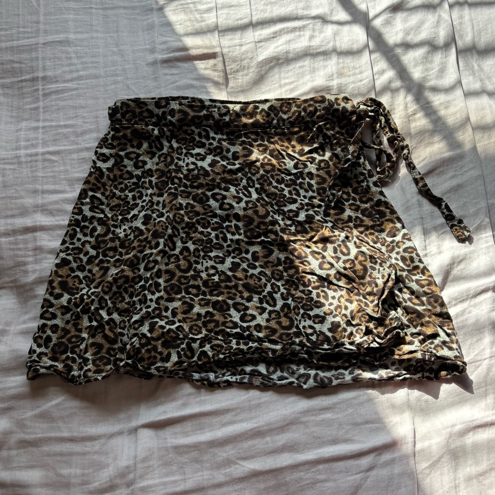Kendall & Kylie Animal Print Wrap Skirt